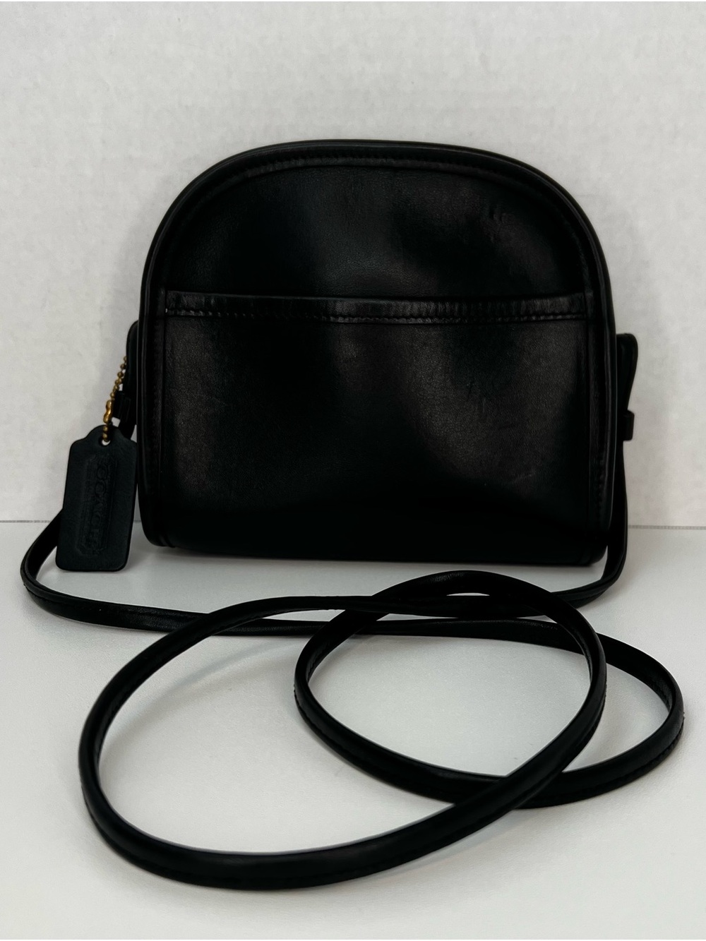 Vintage Coach 9017 Abby Shoulder Bag Black Crossbody Leather Purse USA Made